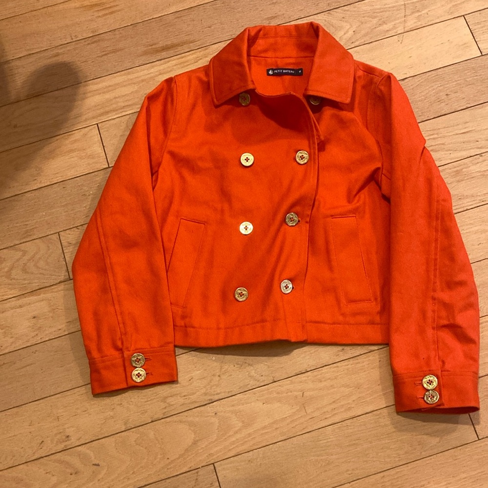 Petit Bateau Orange Pea Coat